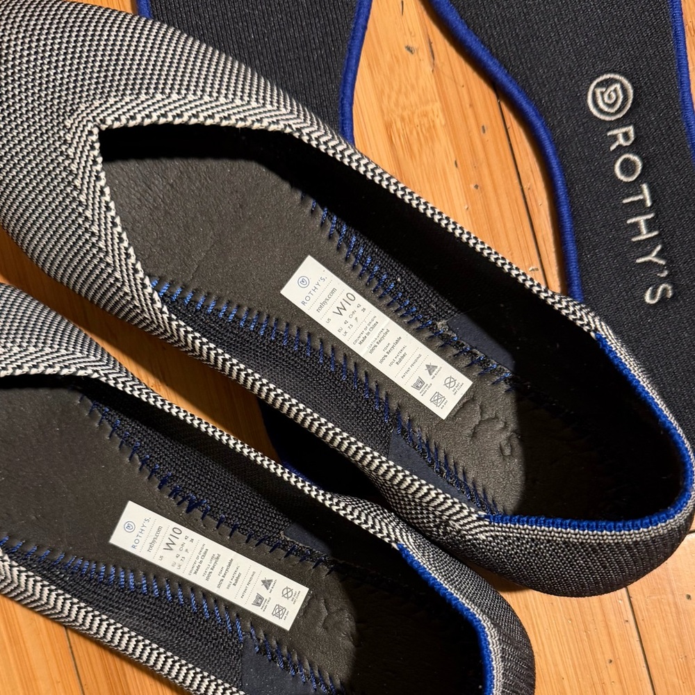 Rothy’s RETIRED The Flat in Cloud Grey Birdseye Size 10 - Picture 8 of 13